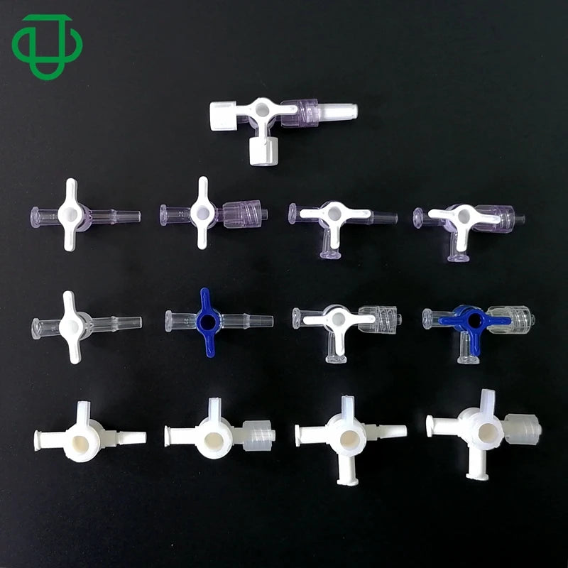 JU PC/PP 3 Way Stopcock With Luer Valve One Way Plastic Luer Lock Stopcock Valve