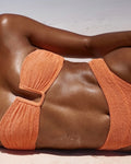Plus Size Wrinkled Cloth Bikini High Waist  Breathable Pure Color Swimwear Customize  Women Swimsuit