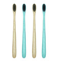 Soft Bristle Manual Travel Toothbrush Charcoal Bristles Biodegradable Wheat Straw Toothbrush