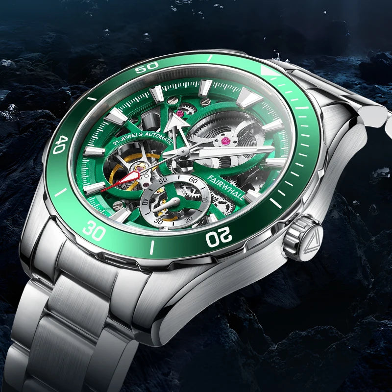 Luxury Import Automatic Movement Stainless Steel Sapphire Luminous Custom Logo Diver Wrist Mechanical Watches for Men