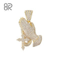 Iced Out Moissanite Diamond Pendant Factory Wholesale Pray Gesture 925 Sterling Silver VVS Jesus Cross Necklace for Women
