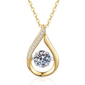 Wholesale 925 Sterling Silver Fine Jewelry Water-drop Pendant Necklace With 1Carat D Color Moissanite Necklace for Women