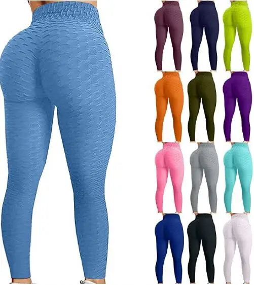 Bubble Leggings Cellulite Tissis Peach Butt Yoga Pants High Waist Nylon Spandex Leggings Women Workout Push up Leggings