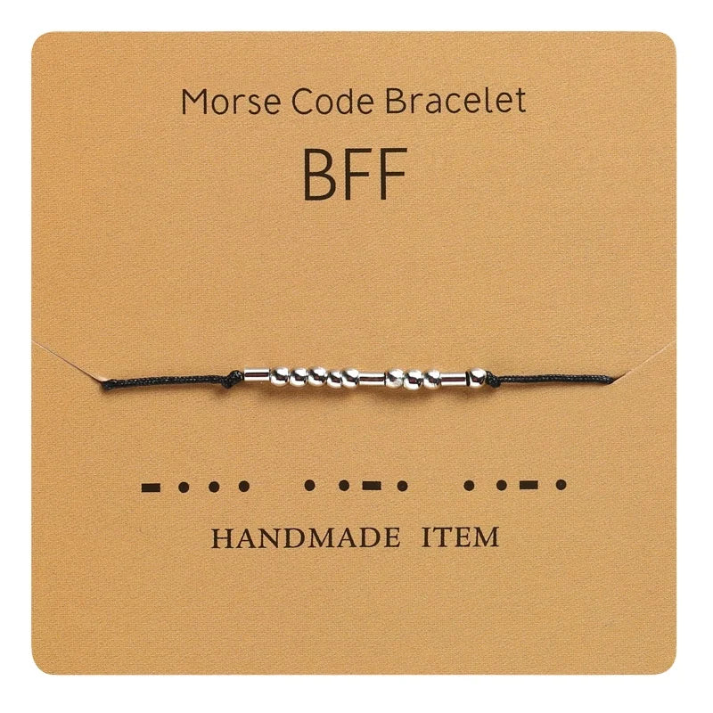 Personalized Morse Code Bracelet  Handmade Braided Friendship Bracelet Inspirational Jewelry Gift