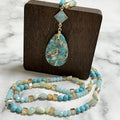 Natural Purple Emperor Stone Pendent Necklace for Women Irregular Beaded Choker Healing Energy Crystal Fashion Stone Jewelry