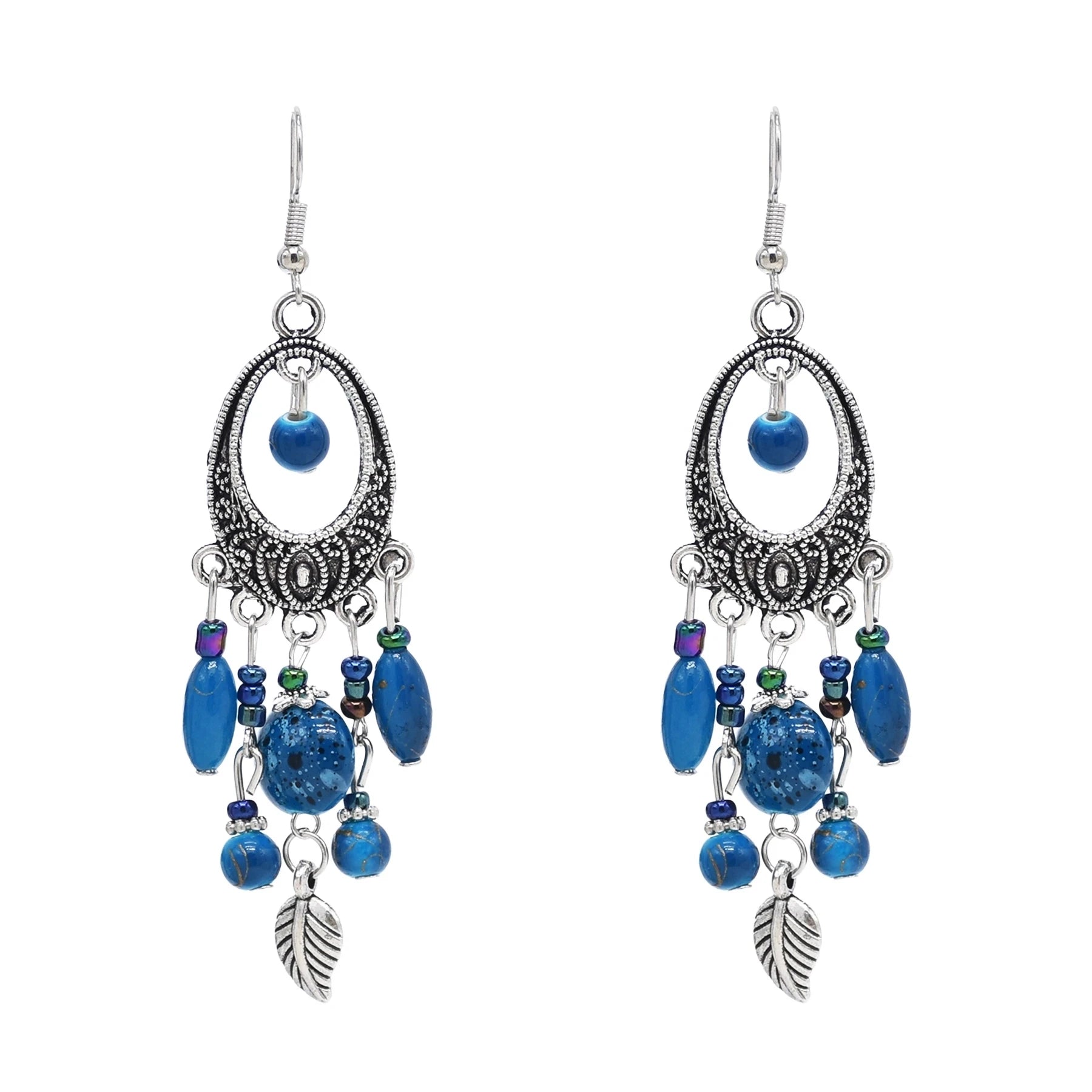 Classic Bohemian Style Underwater Starry Sky Acrylic Stone Tassel Pendant Earrings Women's Beach Party Jewelry Gifts