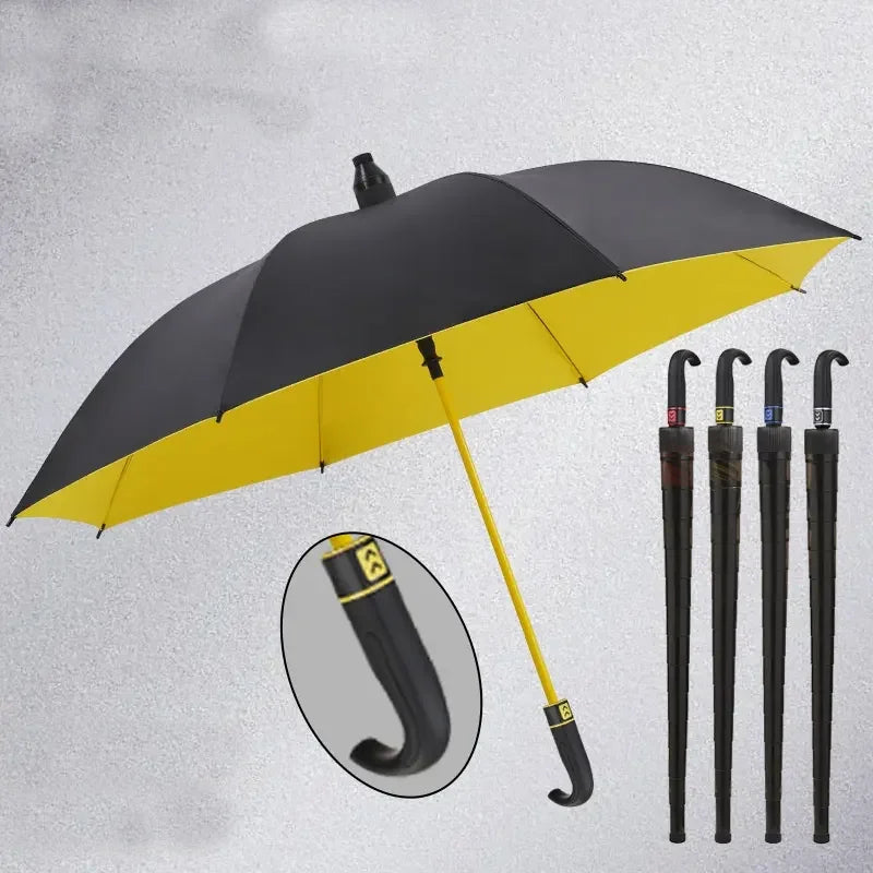 27inch Straight Golf Umbrella Custom LOGO Small Hook Waterproof Cover Umbrella Golf Black Rubber Long Handle Automatic Umbrella