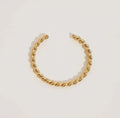 Trendy Stainless Steel Wire 18k Gold Plated Twisted Cable Wire Cuff Bangle Bracelet for Women Men