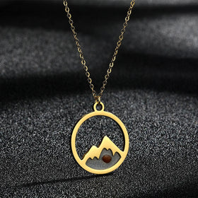 Adventure Wanderlust Mountain Necklace for Women Travellers Mountain