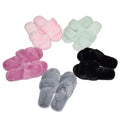 2021 Fall Winter New Ladies Fashion Indoor Fleece Plain slippers Thick Open Toe Warm Flat Slides for Women Fur Sandals