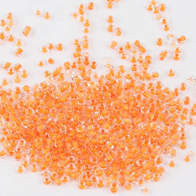2025 Crystal wholesale High Quality 2mm Transparent Dyed Core Crystal Seed BeadsBags Color Glass Beads for Jewelry Making