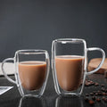 Glass Coffee Mugs 16 Oz(500 Ml) Double Wall Insulated Glass Mugs Cups with Handle Cups Perfect for Coffee