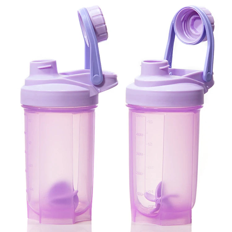 Custom Portable Gym Plastic Sports Cup Workout Blender 400ML 500ML Protein Shaker Drinking Water Bottles