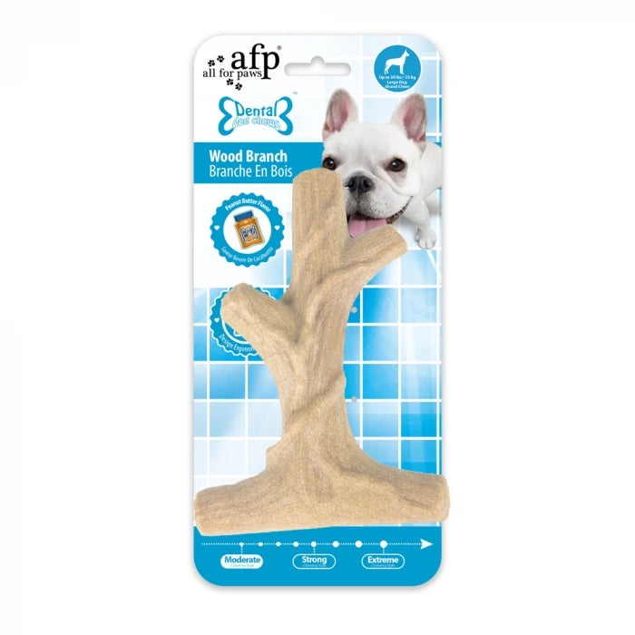 AFP Peanut Butter Flavor Infused Moderate Chewer Wood Branch Pet Dog Chew Toys