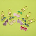 Cross-Border Popular Small Fresh Cherry Shaped Alloy Keychain Exquisite Versatile Luggage Pendant Made From Durable Metal
