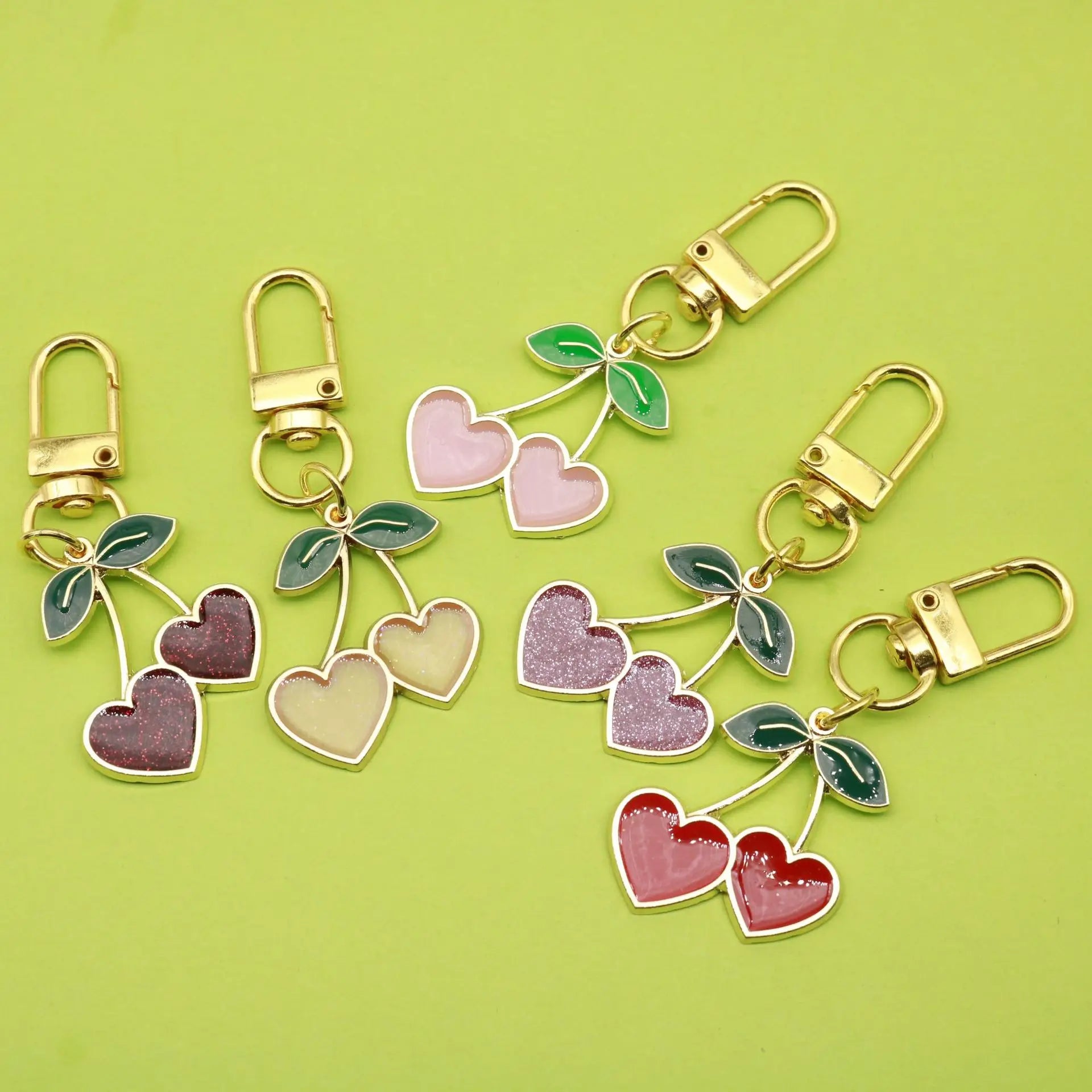 Cross-Border Popular Small Fresh Cherry Shaped Alloy Keychain Exquisite Versatile Luggage Pendant Made From Durable Metal