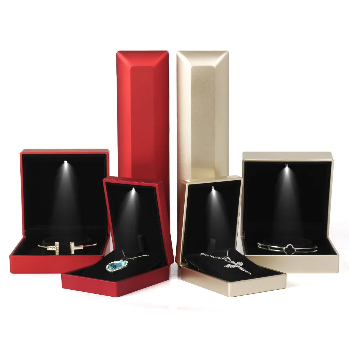 FORTE Wholesale High End Gold  Custom Jewellery Boxes Packaging Necklace Earring Jewelry Box