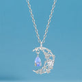 GT New Design Fashion 925 Sterling Silver Necklace Blue Zircon Moon Necklace for Women Sterling Silver 925 Jewelry