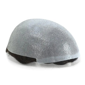 Durable Indian Remy Hair Knotted Thin Skin 0.05-0.06mm Body Wave Male Wig Toupee Hair Replacement Prosthesis PU Base