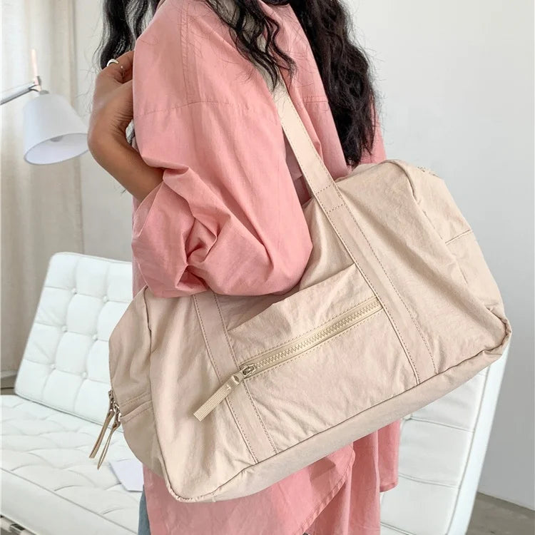 2025 New Casual Multi-pocket Large Capacity South Korean Tote Bag Girl Class Nylon Single Shoulder Bags