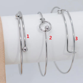 Women's Handmade Adjustable Stainless Steel Wire for Bracelet Bulk Wholesale Expandable DIY Fashion Bangle