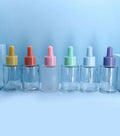 New Arrival Pink STOCK Glass Bottle Essential Oil Serum Dropper Bottle Flat Shoulder 30ml Customized Dropper Bottle