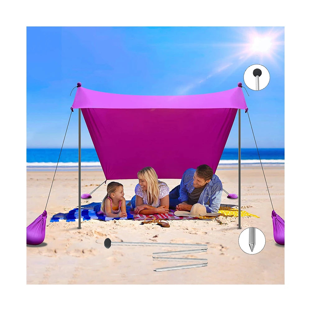 Outdoor Canopy Tent Poles 19mm Aluminum Alloy Support Pole with Sponge Ball on One End & on Other for Beach Tent