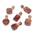 Hongzhuo Hot sale fashion strawberry quartz perfume bottle pendant natural stone pendants jewelry making for wholesale