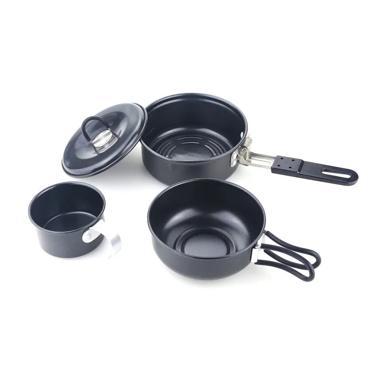 Milicamp Solo Non-Stick Lightweight Aluminum Outdoor Camping Cookware Set with Gas & Induction Compatibility <1L Capacity