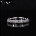 Starsgem Custom Bling Bling Real 18K Solid White Gold Melee Small Lab Grown Diamond Rings