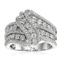 CAOSHI Factory Gorgeous Knot Design Full Imitated Diamond Wide Band Rings for Wedding Women's Silver Plated CZ Rings Jewelry OEM