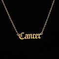 Trendy Gold Plated Cancer Letter Stainless Steel 12 Zodiac Necklace Necklace for Women 2024