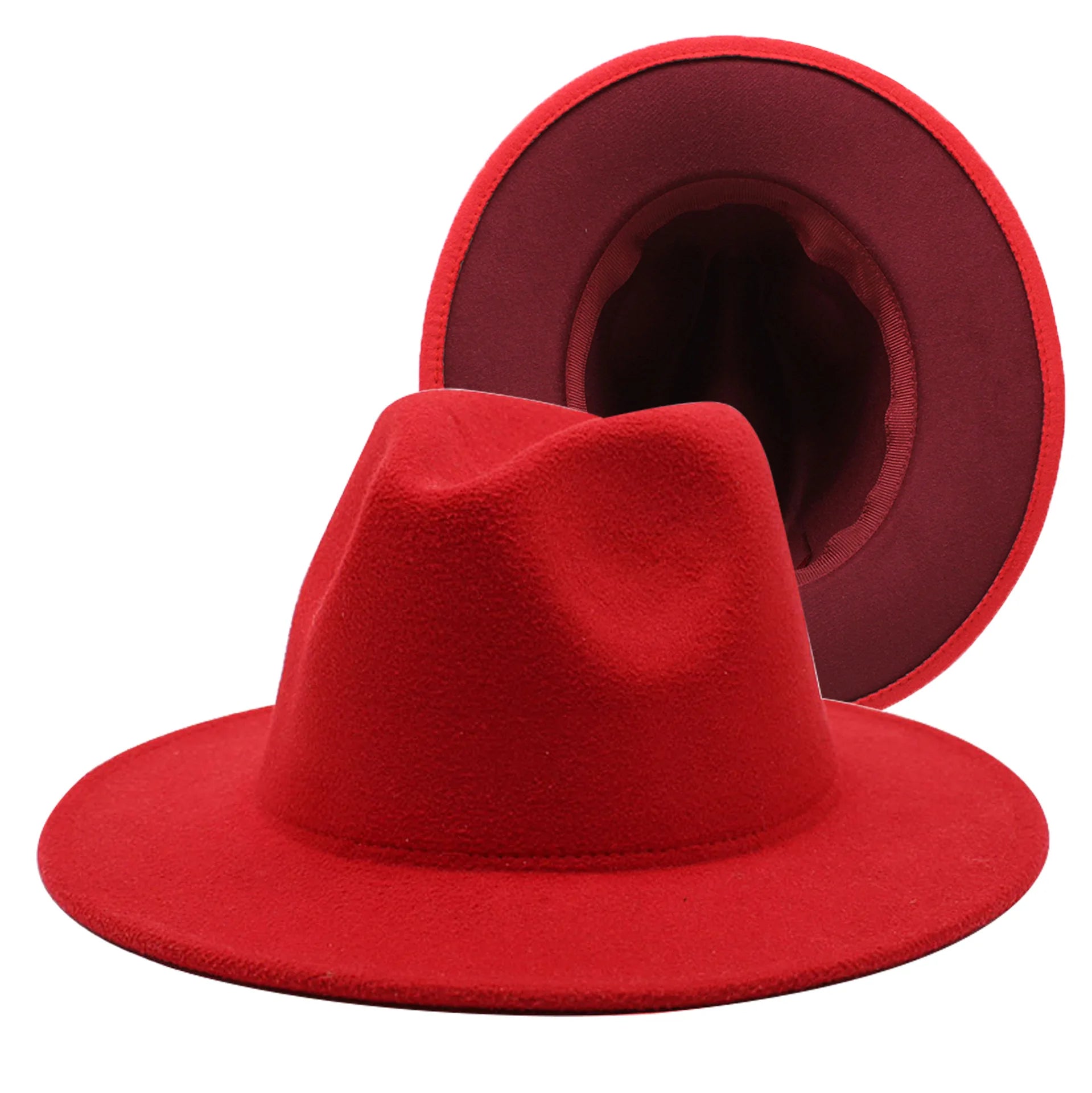 2024 Artificial Woolen Winter Vintage Women Fedora Caps OEM Design Party Fake Wool Female Felt Fedora Hat