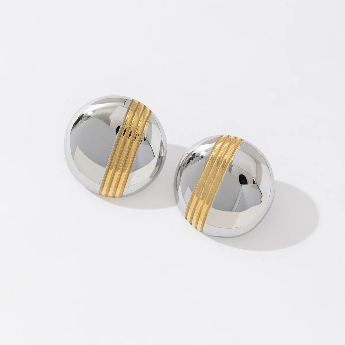 Women Waterproof Minimalist Stylish Attractive Versatile Jewelry Daily PVD Stainless Steel 316l Round Fashion Earrings