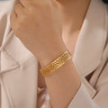Myshape New in Triangles Geometric Cuff Bracelet for Women Stainless Steel Gold Color Bohemia Open Bangle Jewelry Valentine Gift