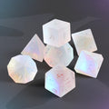 Customizable Mini Frosted Rainbow Prism Glass Dice Set for Dungeons and Dragons RPG Metal Dice Tray Included