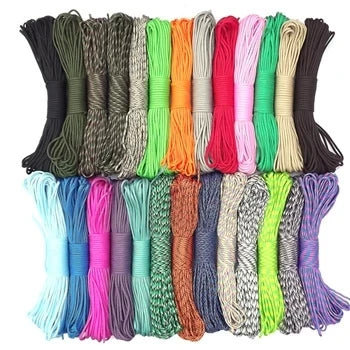 31M Paracord 550 Woven Hanging Parachute Cord Lanyard 7 Strands Ropes Outdoor Tools Mil Spec Type III 100 FT