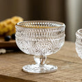 STOCK Embossed Icecream Desert Glass Bowl Cup