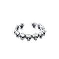 Knuckle Skull Ring R.GEM. Women Men Hip Hop Open 925 Silver Wedding Engagement Stacking Dainty Adjustable Statement Finger Band