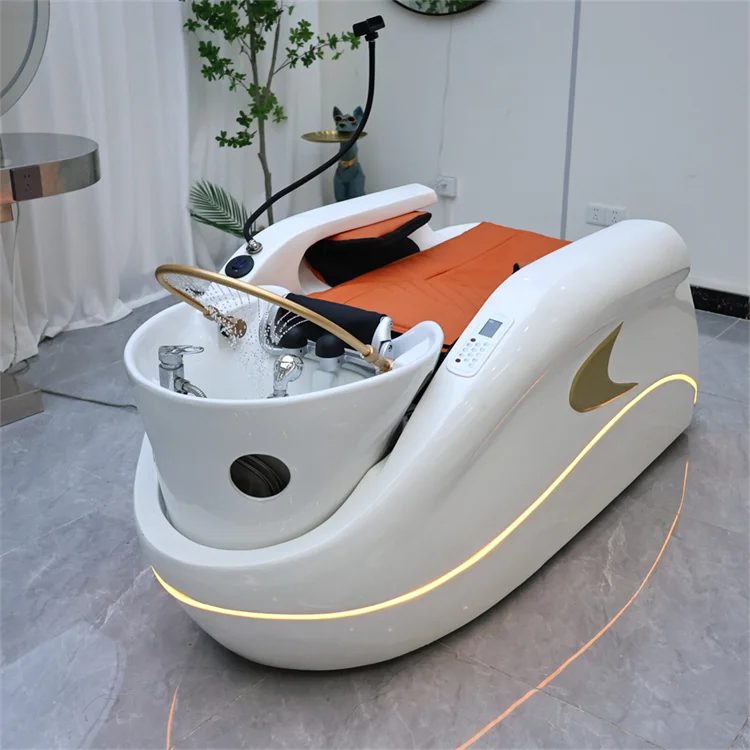 Multi-functional Lay Down Shampoo Bed Salon Head Spa Hair Wash Thai Bowl Massage Spa Bed With Steam and Circulating Optional