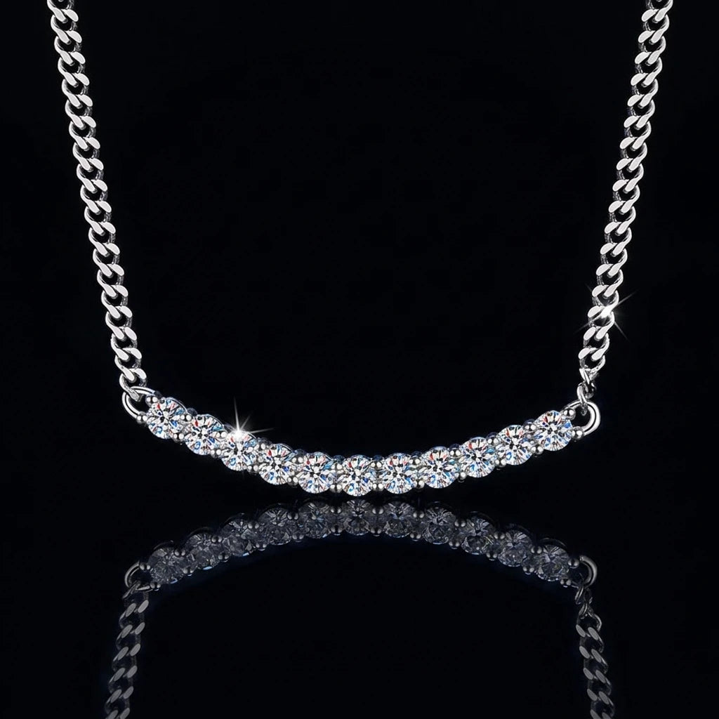 New Design HipHop U Shaped D Color Moissanite Pendant S925 Sterling Silver Cuban Necklace for Men and Women