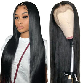 180% Density 13x6 HD Lace Front Wigs Human Hair Pre Plucked Glueless Straight Human Hair Wigs for Black Women Brazilian Hair