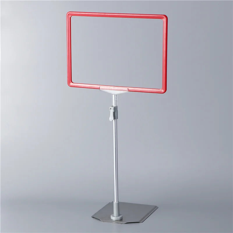 Adjustable Height Floor Metal Base Plastic Pop Advertising Snap Board Sign Holder Poster Display Stand With A4 Frame