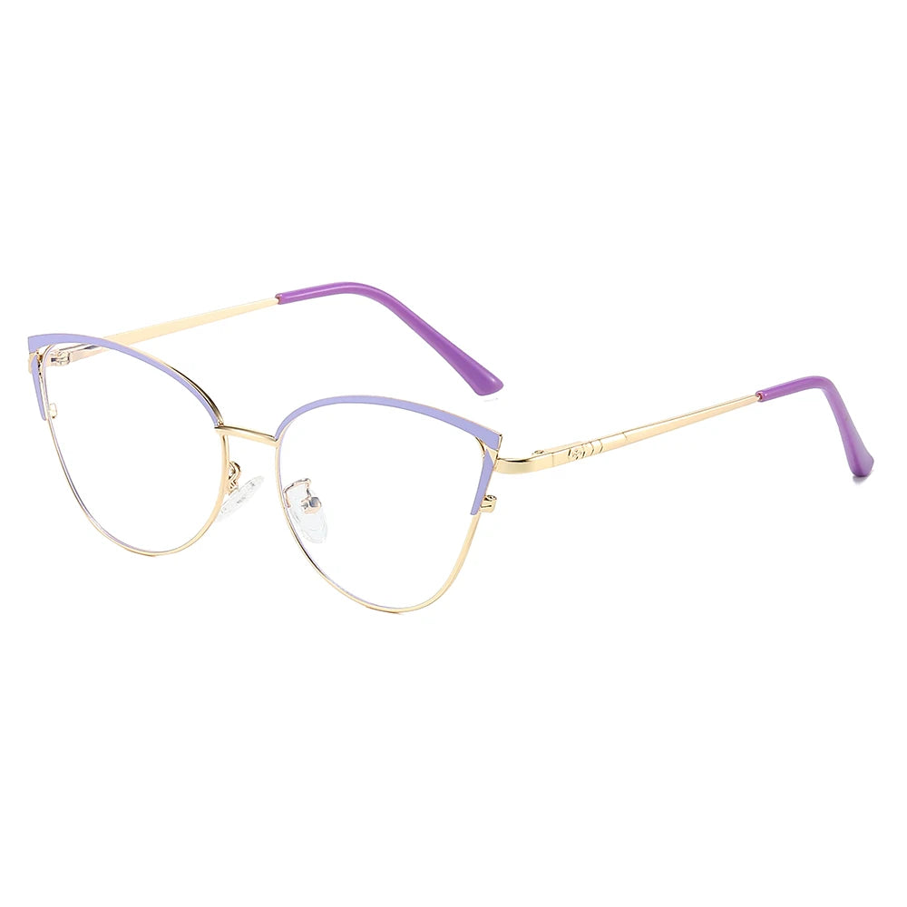 Woman Optical Eyeglasses Metal Legs and Acetate Rim Spectacles for Women Prescription Eyewear Glasses Frame Cat-Eye Style