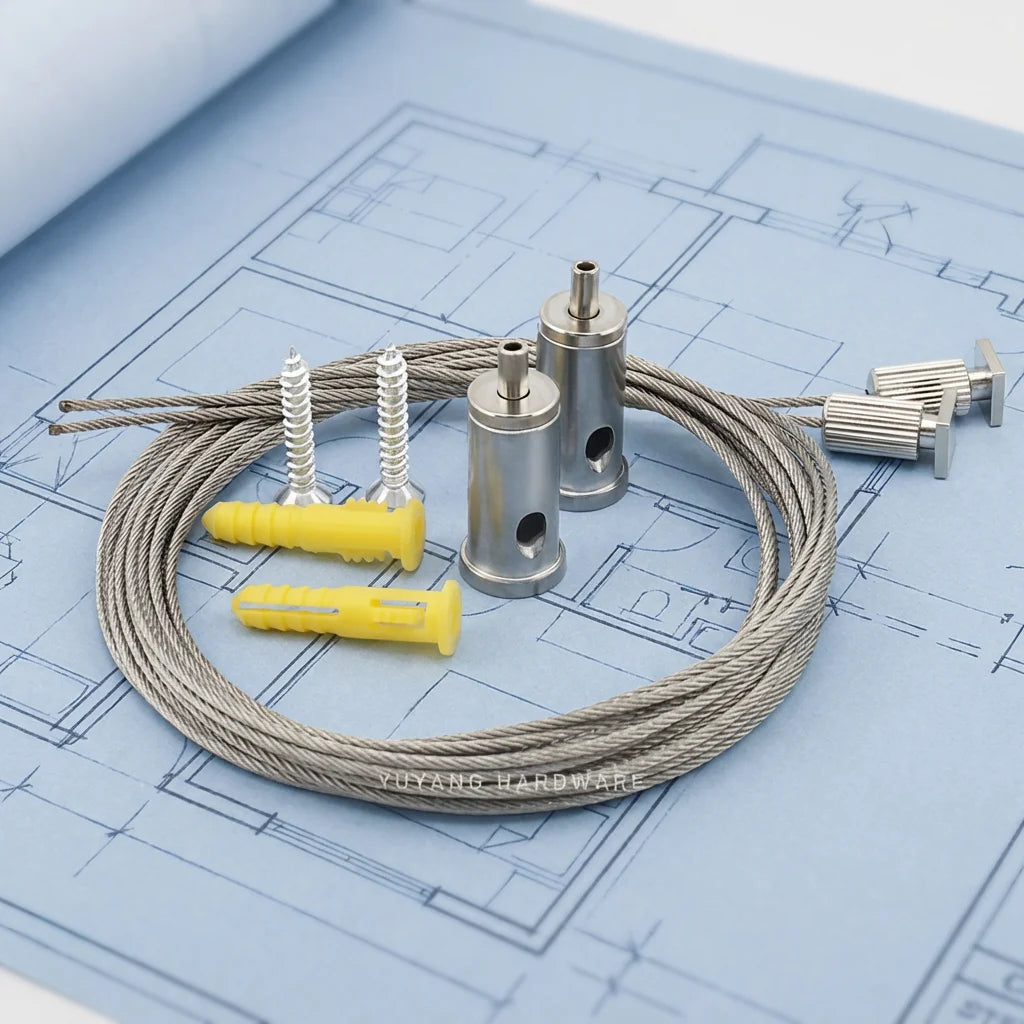 OEM Ceiling Suspension Set Steel Wire Cable Adjustable Lights Suspension Kit Lighting Hanging System MegaBDM