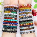 16Year Wholesale Factory Price Customized Stretch Round Bead Gemstone Crystal 8mm Natural Stone Bead Bracelet Men Women