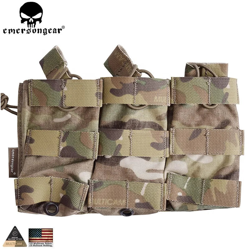 Triple Open Top Mag Pouch Tactical Modular Magazine Molle Pouch for Hunting Wargame