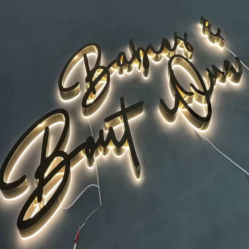 Wholesale Led Light up Letters Advertising Company Logo Metal Backlit Letters Sign in With Led Signboard
