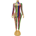 Fashion Candy Color Mirror Sequins Rompers Pole Dance Leotard Party Stage Performance Bodysuits Women Sexy Rhinestone Jumpsuit