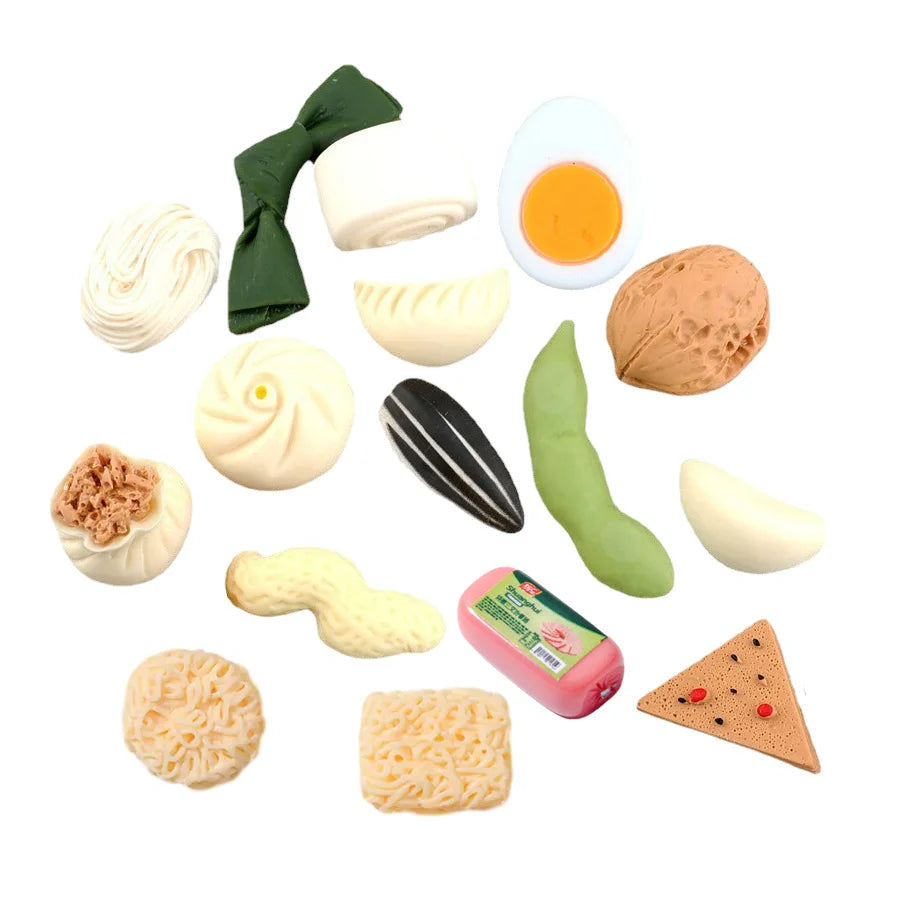 Creative Small Miniature Food Instant Noodle Garlic Egg Design Flat Back Resin Cabochon Craft for Diy